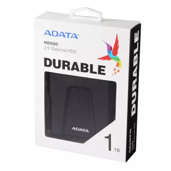 Ulkoinen kiintolevy ADATA 1TB USB 3.2 Gen 1 HD680 — 1 TB, USB 3.2 Gen 1, musta, kannettava HDD