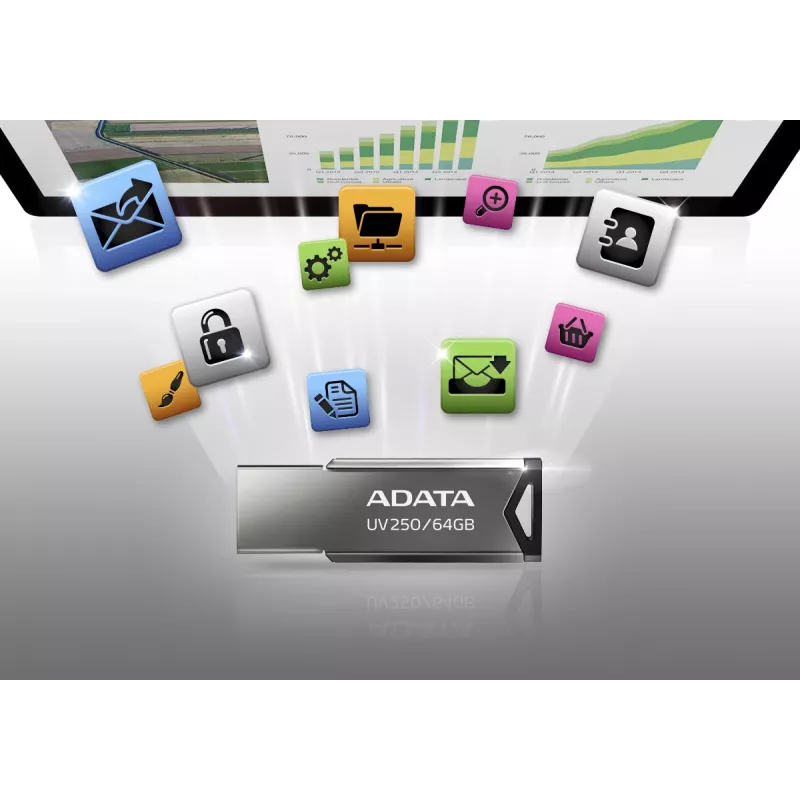 ADATA UV250 USB-muistitikku 16 GB USB Type-A 2.0 hopea