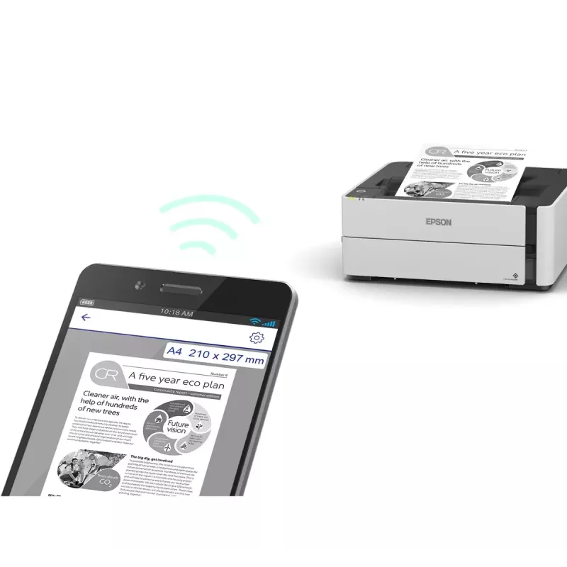 Epson EcoTank M1180 mustesuihkutulostin 1200 x 2400 DPI A4 Wi-Fi