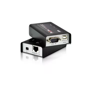 ATEN MINI USB VGA KVM -jatko (100 m), lähetin & vastaanotin, johdollinen, 100 m, Cat5, 1920 x 1200 pikseliä, musta