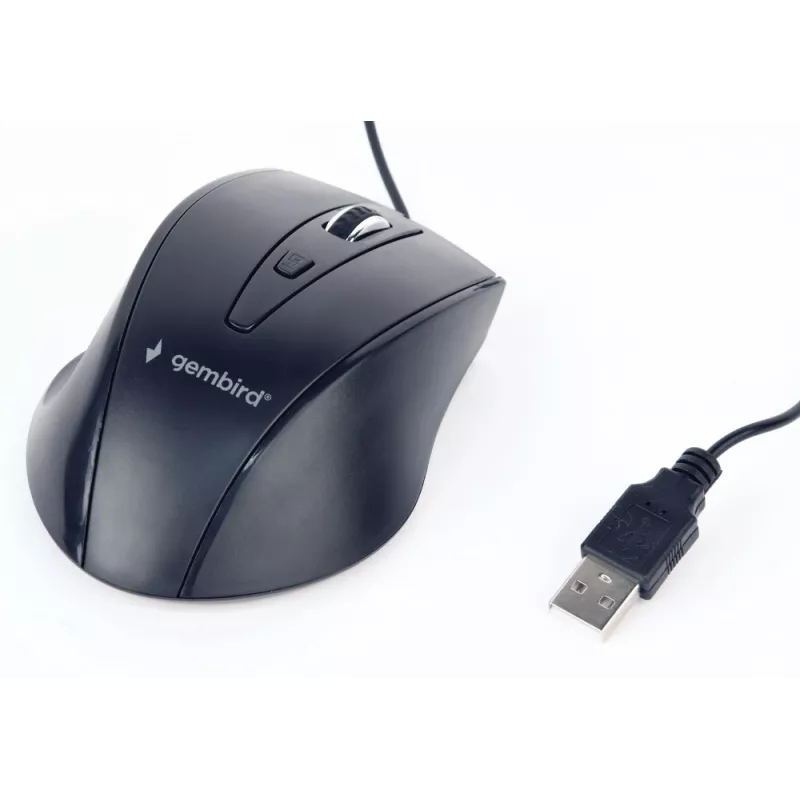 GEMBIRD USB optinen oikeakätisen hiiri MUS-4B-02 — 1200 DPI, 4 painiketta, johdollinen, musta