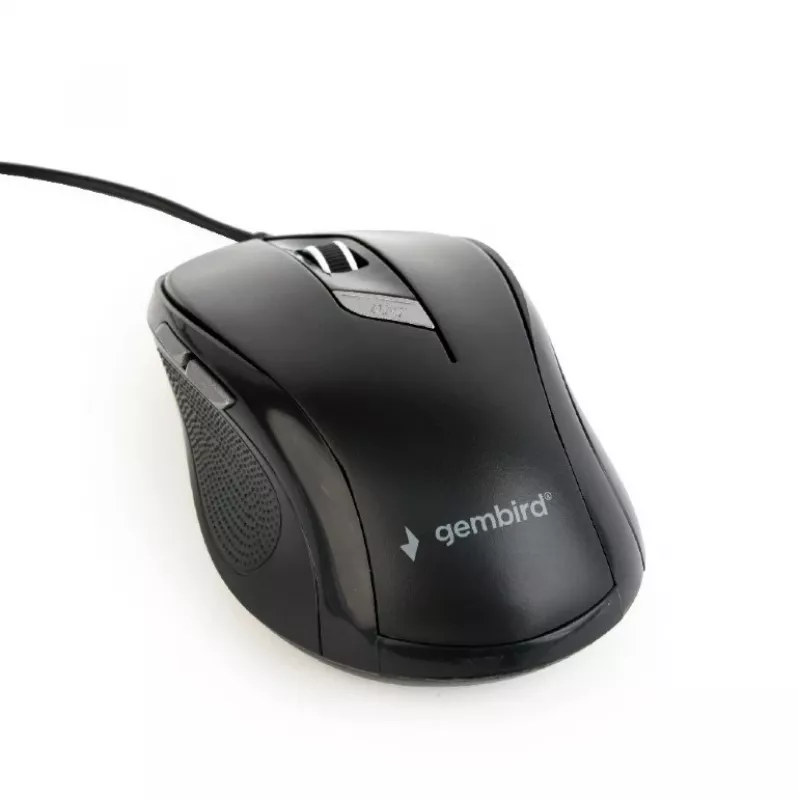 Optinen hiiri GEMBIRD MUS-6B-01 – 6 painiketta, vieritysrulla, USB, musta