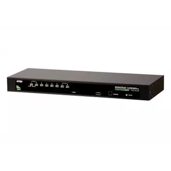 ATEN 8-porttinen USB - PS/2 VGA KVM-kytkin, 2048 x 1536 pikseliä, QXGA, räkkiasennus, 5 W, 1U, musta