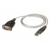 ATEN USB 2.0 - RS-232 sovitin (100 cm), musta, metallinen, 1 m, USB Type-A, DB-9, uros, uros