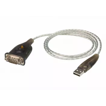 ATEN USB 2.0 - RS-232 sovitin (100 cm), musta, metallinen, 1 m, USB Type-A, DB-9, uros, uros