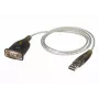 ATEN USB 2.0 - RS-232 sovitin (100 cm), musta, metallinen, 1 m, USB Type-A, DB-9, uros, uros