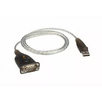 ATEN USB 2.0 - RS-232 sovitin (100 cm), musta, metallinen, 1 m, USB Type-A, DB-9, uros, uros