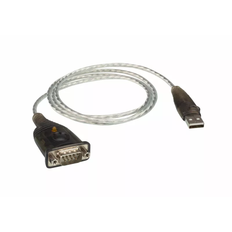 ATEN USB 2.0 - RS-232 sovitin (100 cm), musta, metallinen, 1 m, USB Type-A, DB-9, uros, uros