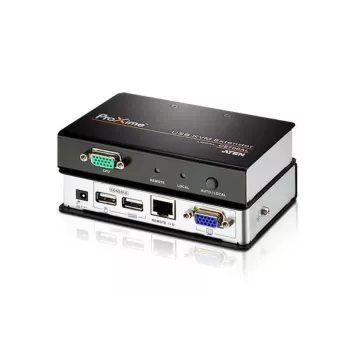 ATEN USB VGA KVM-jatko (150 m), lähetin & vastaanotin, johdollinen, 150 m, Cat5e, 1920 x 1200, 1600 x 1200, 1280 x 1024, musta, harmaa