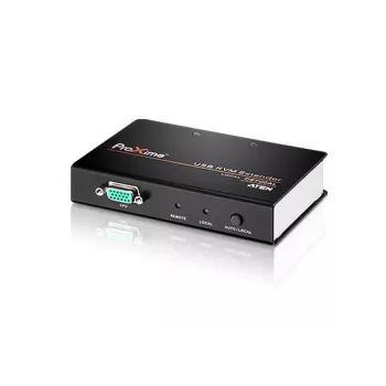 ATEN USB VGA KVM-jatko (150 m), lähetin & vastaanotin, johdollinen, 150 m, Cat5e, 1920 x 1200, 1600 x 1200, 1280 x 1024, musta, harmaa
