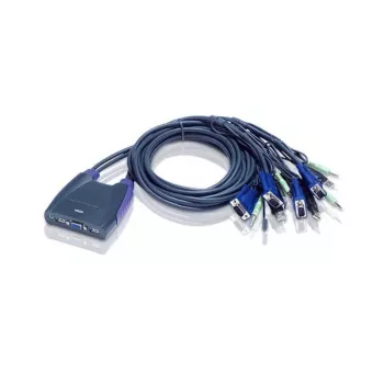 ATEN KVM-kytkin 4-porttinen kaapeli-KVM USB + ääni