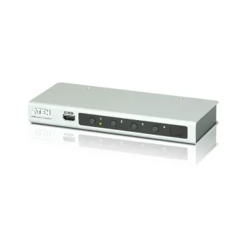 ATEN 4-porttinen 4K HDMI ääni/kuva-kytkin IR-kaukosäätimellä, HDMI, metalli, hopea, 60 Hz, 15 m, 3840 x 2160, 4096 x 2160