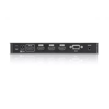 ATEN 4-porttinen 4K HDMI ääni/kuva-kytkin IR-kaukosäätimellä, HDMI, metalli, hopea, 60 Hz, 15 m, 3840 x 2160, 4096 x 2160