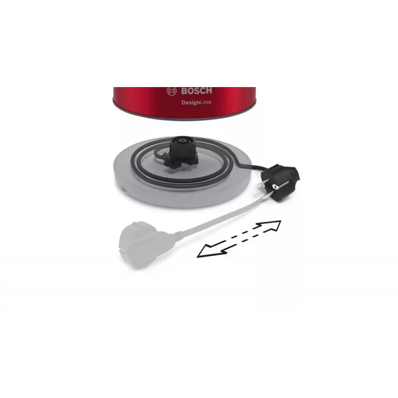 Vedenkeitin Bosch TWK4P434 — 1,7 L, 2400 W, musta/punainen