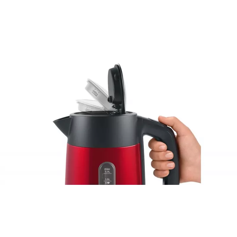 Vedenkeitin Bosch TWK4P434 — 1,7 L, 2400 W, musta/punainen