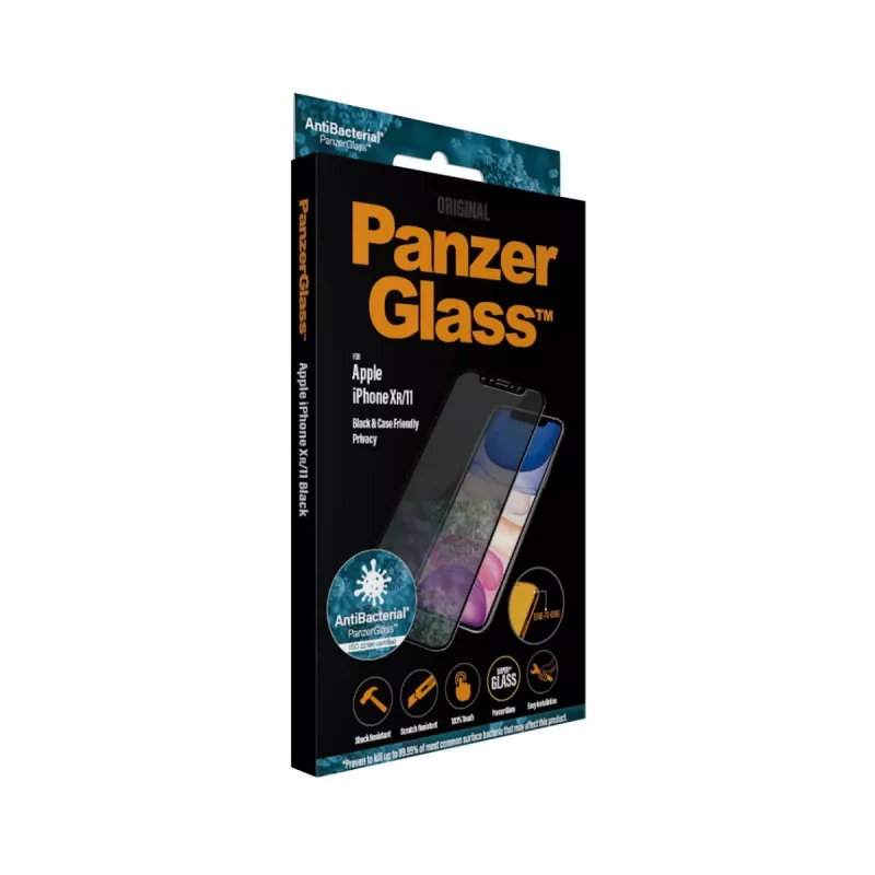 PanzerGlass ® Privacy näytönsuoja iPhone 11 | XR | reunasta reunaan