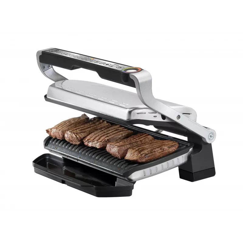 Tefal OptiGrill+ XL GC724D kontaktigrilli, 2000 W, 9 ohjelmaa, 800 cm², musta/metallinen