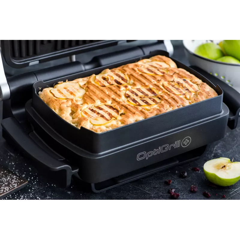 Tefal OptiGrill+ XL GC724D kontaktigrilli, 2000 W, 9 ohjelmaa, 800 cm², musta/metallinen