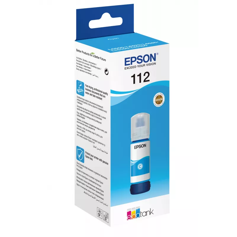 Mustepullo Epson 112 EcoTank pigmentti syaani