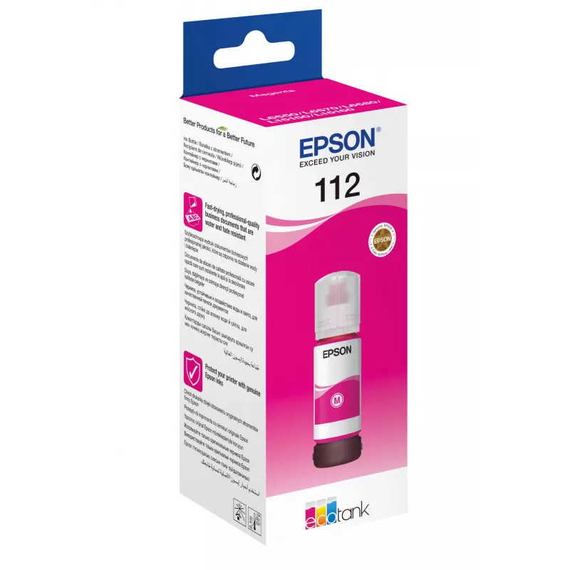 Mustepullo Epson 112 EcoTank pigmentti magenta