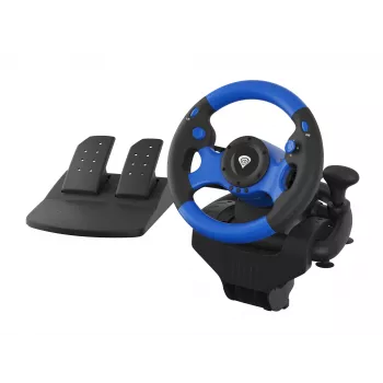 GENESIS Seaborg 350 musta, sininen USB-ratti + polkimet Nintendo Switch, PC, PlayStation 4, Playstation 3, Xbox 360, Xbox One, Xbox Series S, Xbox Series X