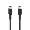 BELKIN USB-C - USB-C -kaapeli, punottu, 1 m, musta