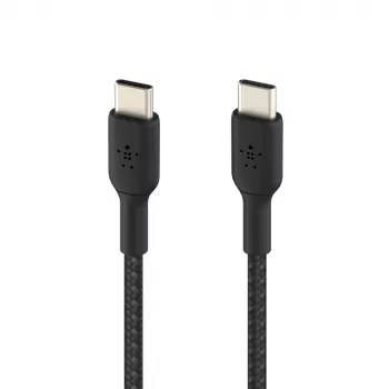 BELKIN USB-C - USB-C -kaapeli, punottu, 1 m, musta