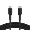 BELKIN USB-C - USB-C -kaapeli, punottu, 1 m, musta