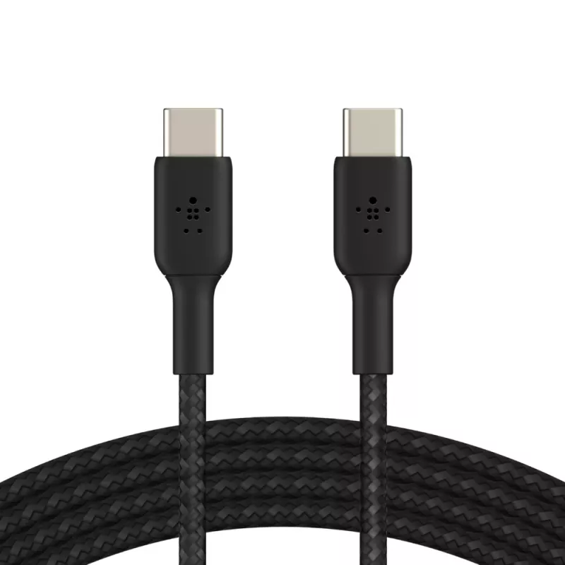 BELKIN USB-C - USB-C -kaapeli, punottu, 1 m, musta
