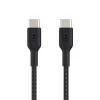 BELKIN USB-C - USB-C -kaapeli, punottu, 1 m, musta