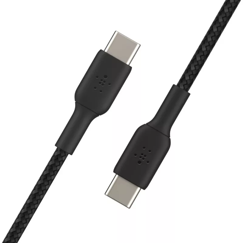 BELKIN USB-C - USB-C -kaapeli, punottu, 1 m, musta