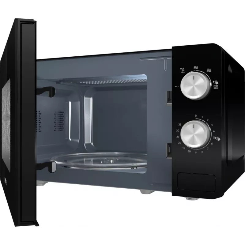 Yksittäinen mikroaaltouuni Gorenje MO20E1B – 20 L, 800 W, 5 tehotasoa, 270 mm kiertolevy, musta