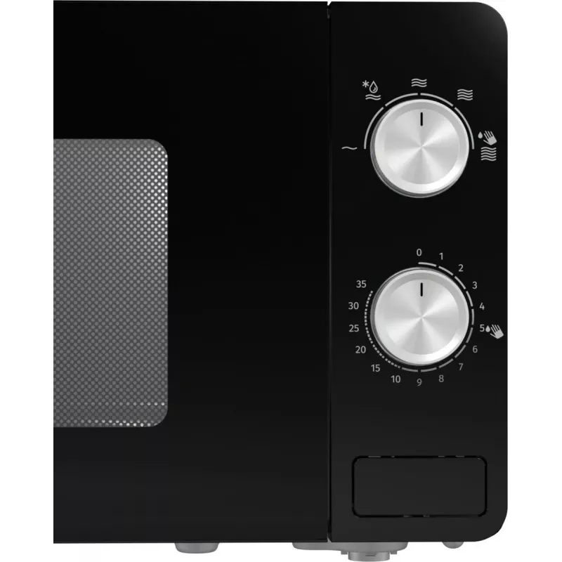 Yksittäinen mikroaaltouuni Gorenje MO20E1B – 20 L, 800 W, 5 tehotasoa, 270 mm kiertolevy, musta