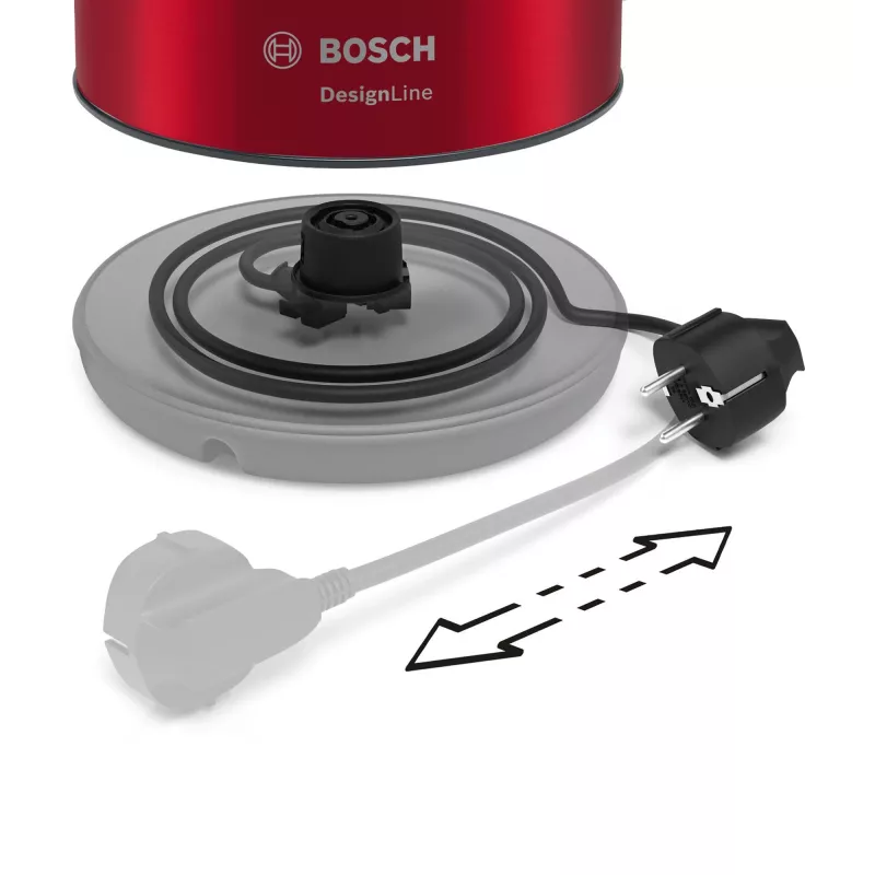Bosch TWK3P424 vedenkeitin 1,7 L 2400 W harmaa, punainen