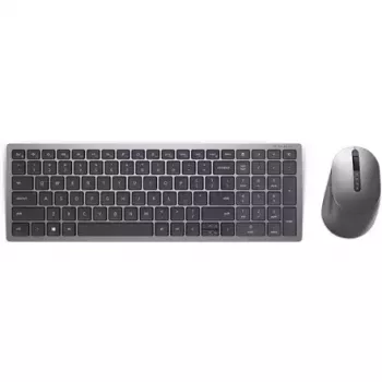Langaton näppäimistö ja hiiri Dell KM7120W Bluetooth titaaninharmaa kompakti näppäimistö ergonominen hiiri