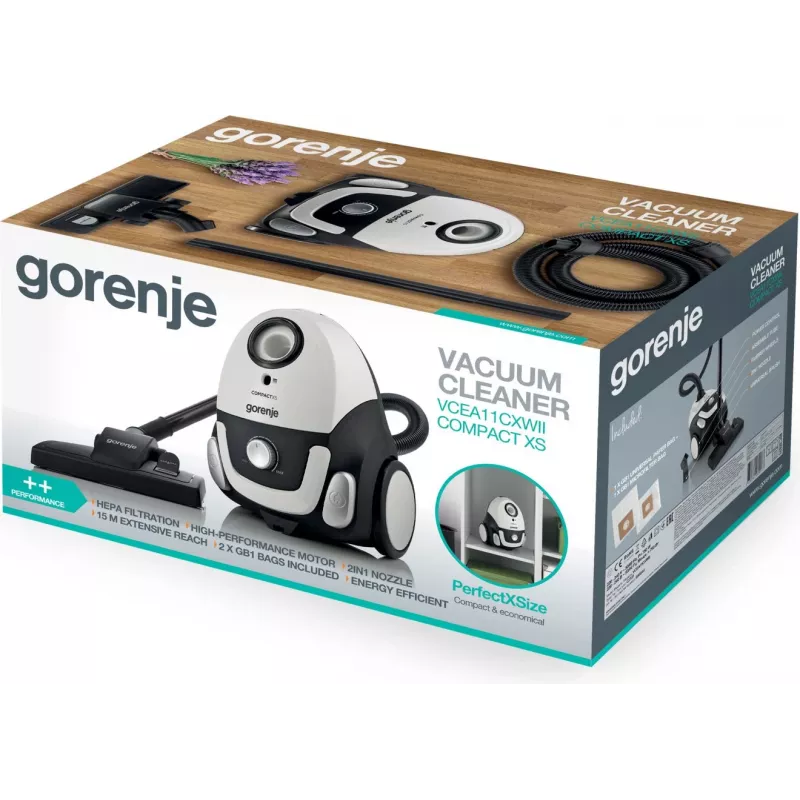 Gorenje VCEA11CXWII 2 l pölynimuri kuiva 750 W pölypussi