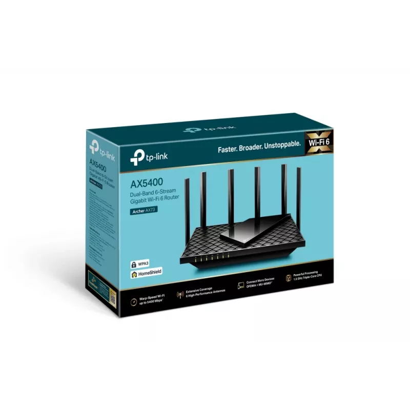 TP-Link Archer AX5400 Dual-Band Gigabit Wi-Fi 6 -reititin, musta
