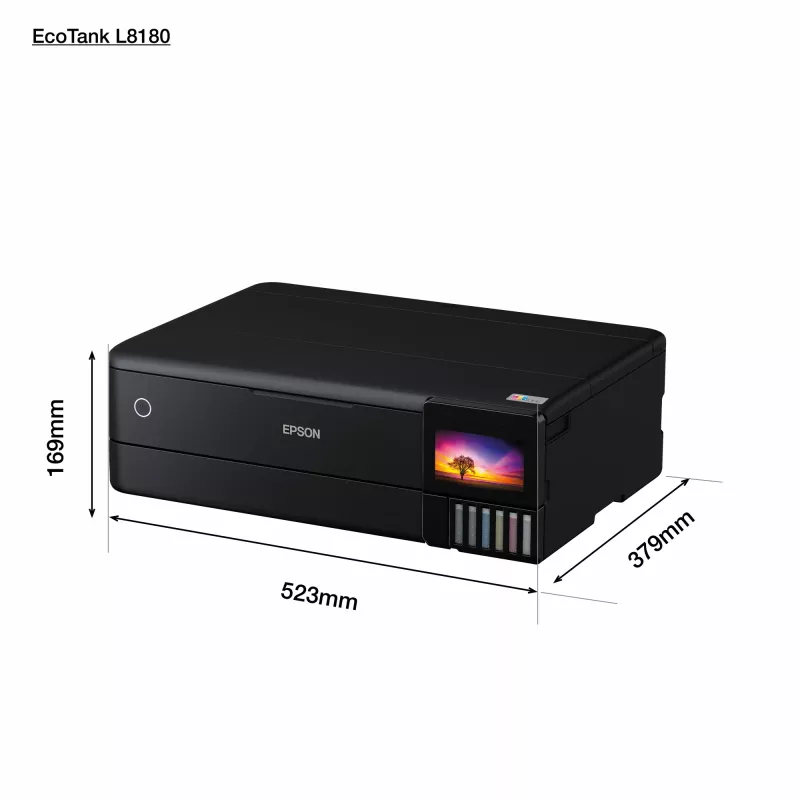 Monitoimi-mustesuihkutulostin Epson EcoTank L8180 — A3+, väri, 5760x1440 DPI, 32 ppm, duplex, Wi‑Fi, Ethernet
