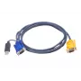 ATEN USB KVM -kaapeli 1,8 m, 1,8 m, VGA, musta, HDB-15 + USB A, SPHD-15, pistoke