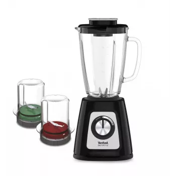 Pöytäsekoitin Tefal BlendForce II BL4388 — 800 W, 1,25 l lasikannu, jään murskaus, musta/harjattu ruostumaton teräs