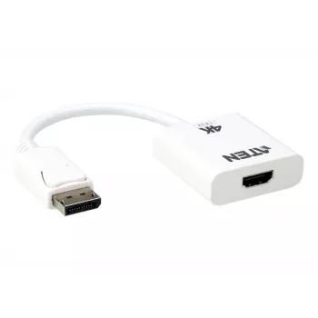 ATEN True 4K DisplayPort - HDMI aktiivinen adapteri, 4096 x 2160 pikseliä, 60 Hz, valkoinen, aktiivinen videomuunnin, 0 - 50 °C, -20 - 60 °C