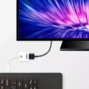 ATEN True 4K DisplayPort - HDMI aktiivinen adapteri, 4096 x 2160 pikseliä, 60 Hz, valkoinen, aktiivinen videomuunnin, 0 - 50 °C, -20 - 60 °C