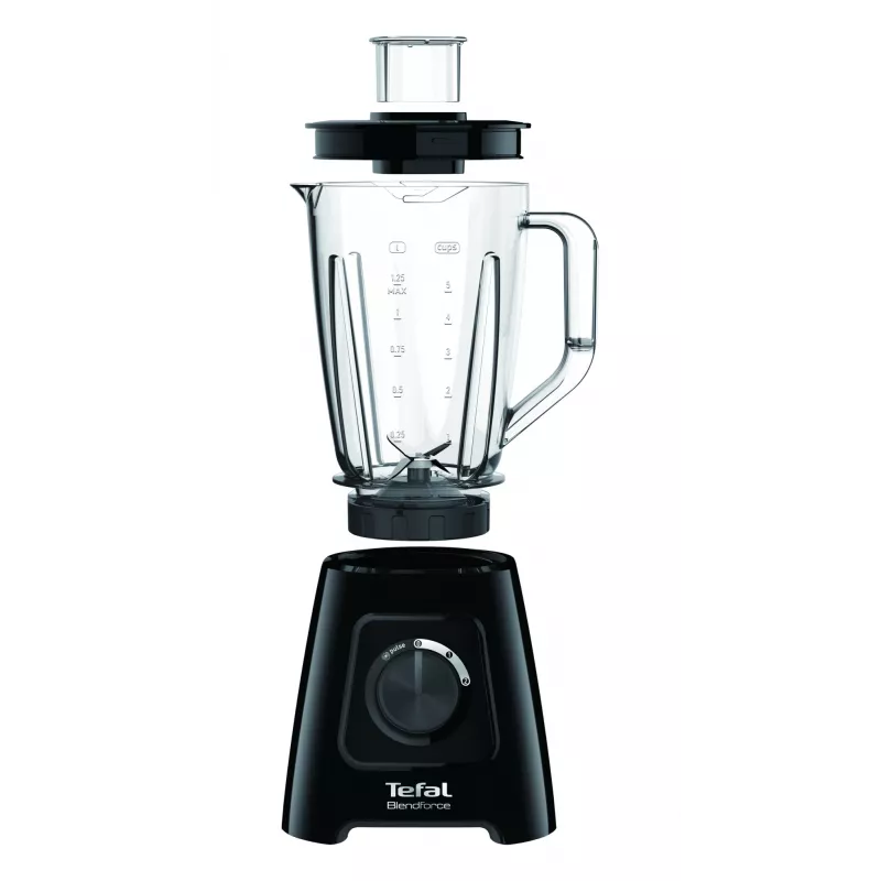 Tehosekoitin Tefal BL4208 — 600 W, 1,25 l muoviastia, 2 nopeutta, jään murskaus, musta