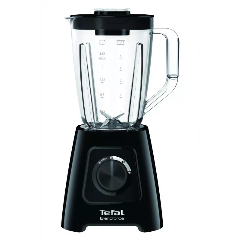 Tehosekoitin Tefal BL4208 — 600 W, 1,25 l muoviastia, 2 nopeutta, jään murskaus, musta