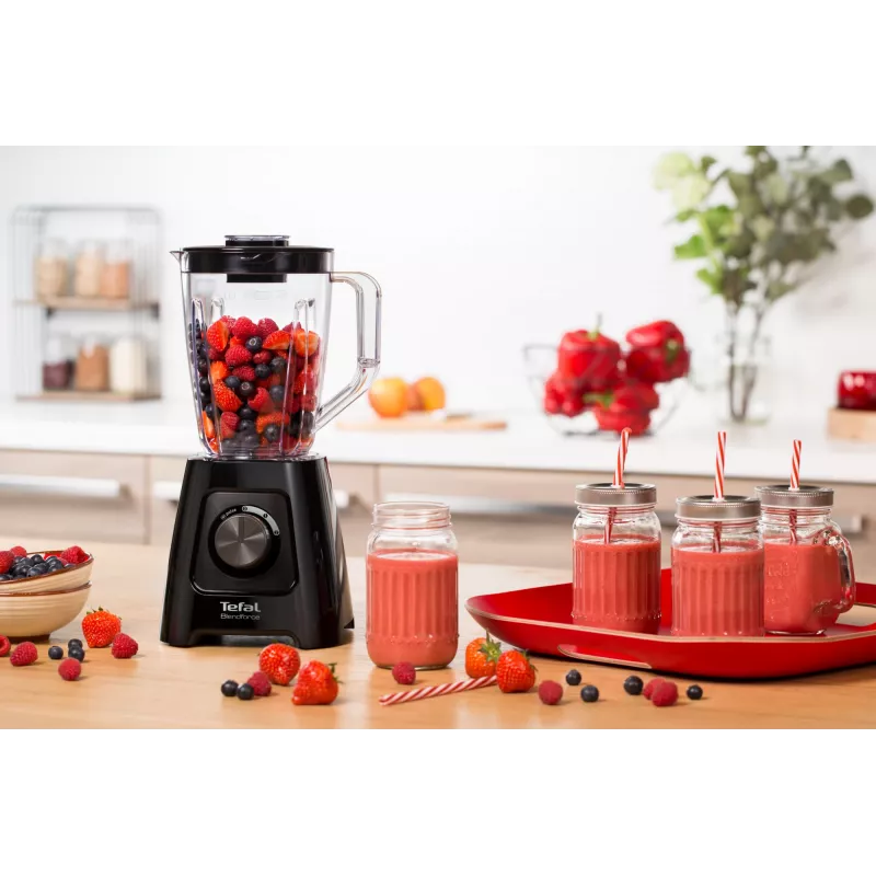 Tehosekoitin Tefal BL4208 — 600 W, 1,25 l muoviastia, 2 nopeutta, jään murskaus, musta