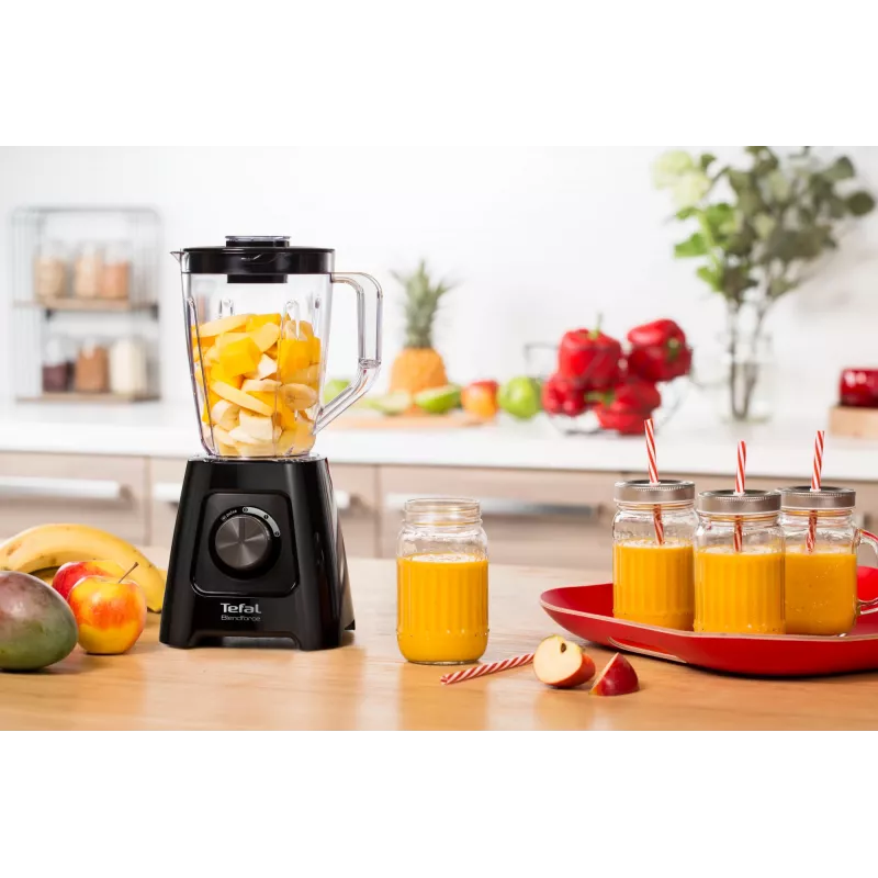 Tehosekoitin Tefal BL4208 — 600 W, 1,25 l muoviastia, 2 nopeutta, jään murskaus, musta