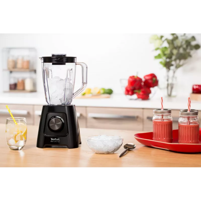 Tehosekoitin Tefal BL4208 — 600 W, 1,25 l muoviastia, 2 nopeutta, jään murskaus, musta