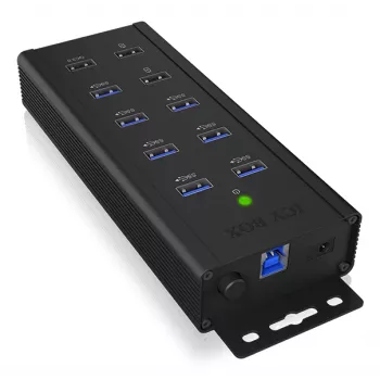 ICY BOX IB-HUB1703-QC3 USB 3.2 Gen 1 (3.1 Gen 1) Type-B 5000 Mbit/s musta