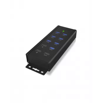 ICY BOX IB-HUB1703-QC3 USB 3.2 Gen 1 (3.1 Gen 1) Type-B 5000 Mbit/s musta