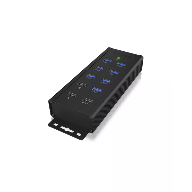 ICY BOX IB-HUB1703-QC3 USB 3.2 Gen 1 (3.1 Gen 1) Type-B 5000 Mbit/s musta